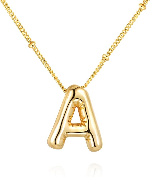 Glossy Bubble Initial Necklace