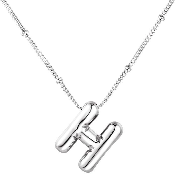 Glossy Bubble Initial Necklace