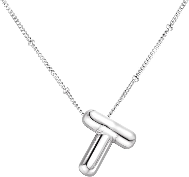 Glossy Bubble Initial Necklace