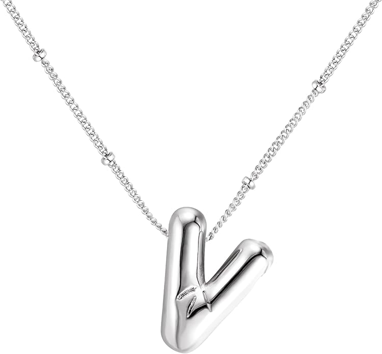 Glossy Bubble Initial Necklace
