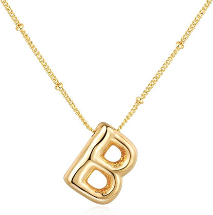 Glossy Bubble Initial Necklace