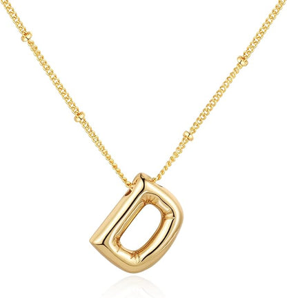 Glossy Bubble Initial Necklace