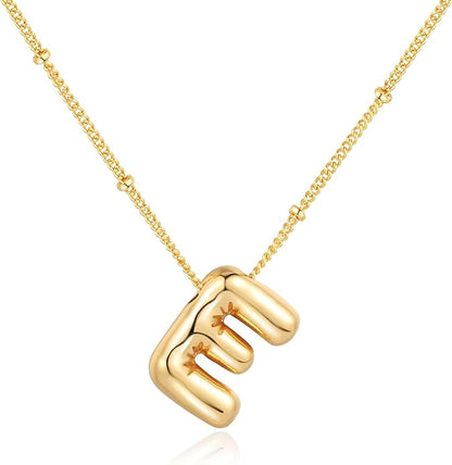 Glossy Bubble Initial Necklace