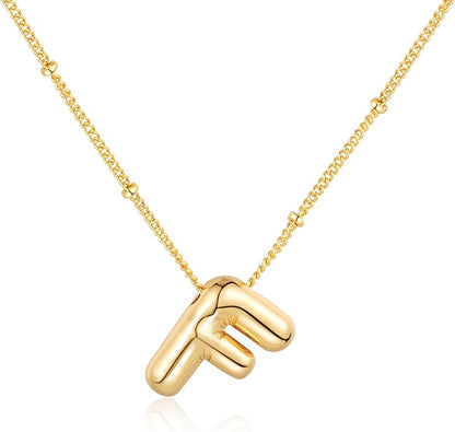 Glossy Bubble Initial Necklace