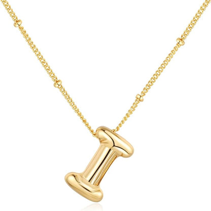 Glossy Bubble Initial Necklace