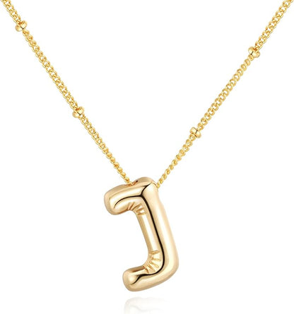 Glossy Bubble Initial Necklace