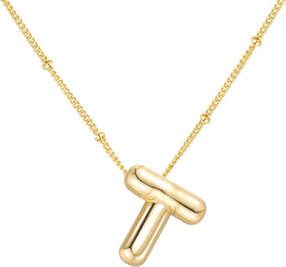 Glossy Bubble Initial Necklace