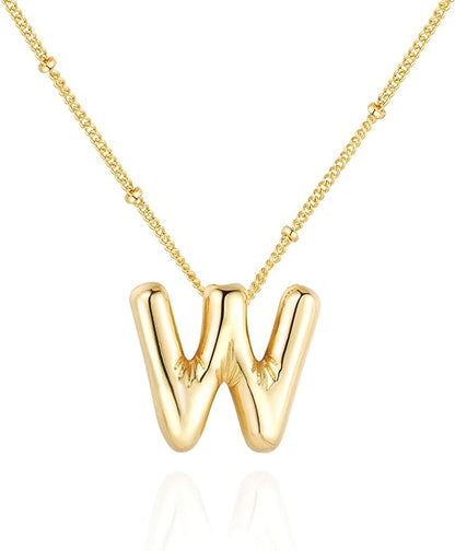 Glossy Bubble Initial Necklace