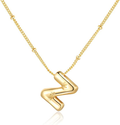 Glossy Bubble Initial Necklace