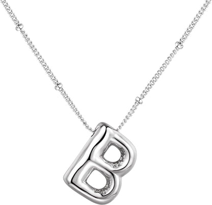 Glossy Bubble Initial Necklace