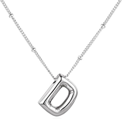 Glossy Bubble Initial Necklace