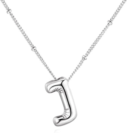 Glossy Bubble Initial Necklace