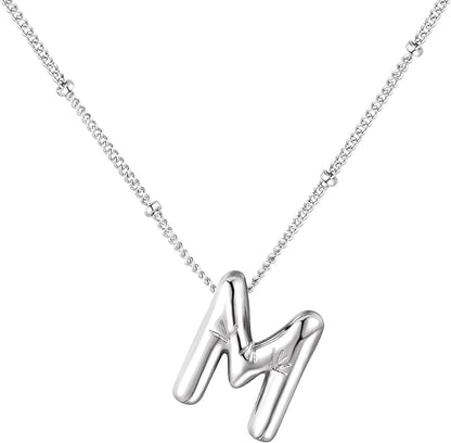 Glossy Bubble Initial Necklace