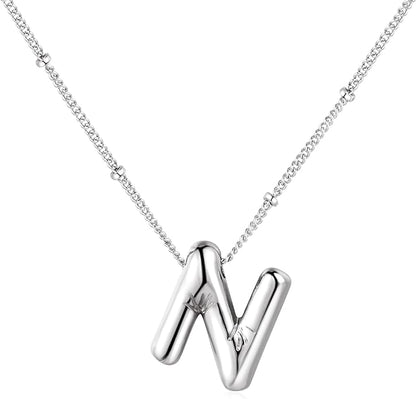 Glossy Bubble Initial Necklace