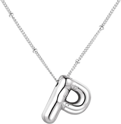 Glossy Bubble Initial Necklace