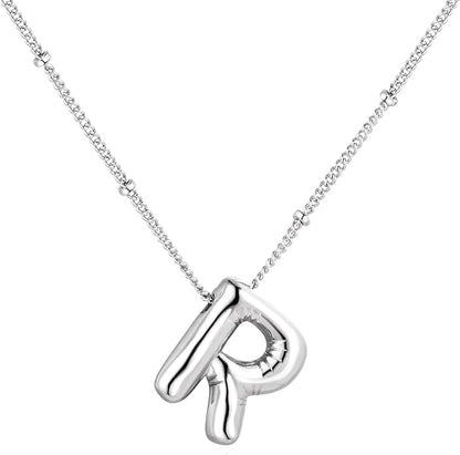 Glossy Bubble Initial Necklace