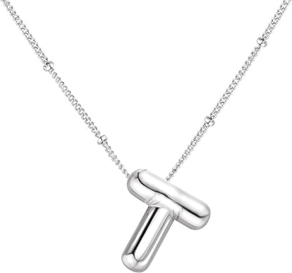 Glossy Bubble Initial Necklace