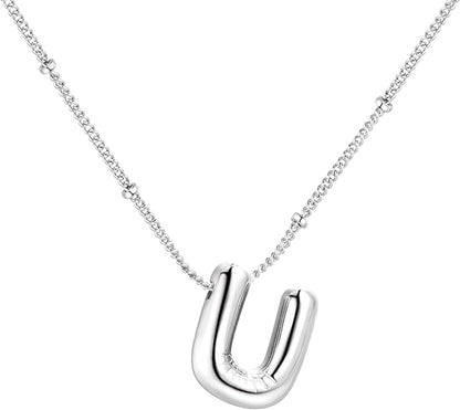 Glossy Bubble Initial Necklace