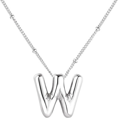 Glossy Bubble Initial Necklace