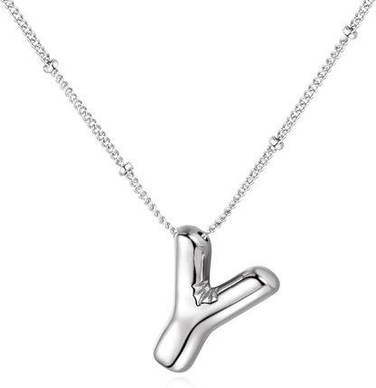 Glossy Bubble Initial Necklace