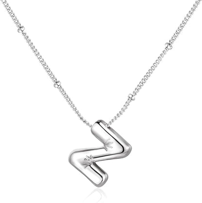 Glossy Bubble Initial Necklace